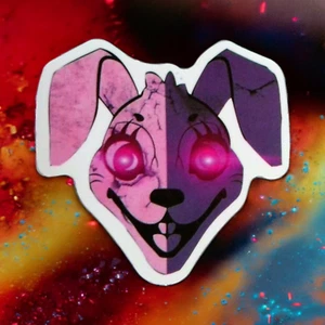 Five Nights at Freddys FNAF Vanny Maske Kopf leuchtende Augen glänzend Aufkleber - Bild 1 von 2