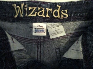 Disney Girls Denim Blue Jeans Trim Pink Stitching Wizards Waverly Place Size 10 - Picture 1 of 11