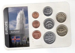 SET 8 COINS PIECES Iceland ISLAND EUROPE EUROP KRONOR 1981 - 2011 NEUF UNC - Picture 1 of 2