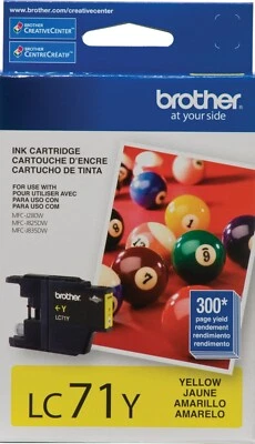 New Genuine Brother LC71 Yellow Ink Cartridge MFC-J435W MFC-J625DW - Image 1 of 2