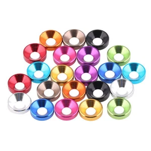 Aluminum Alloy Anodized Countersunk Head Bolt Washers Gasket M2 M2.5 M3 M4 M5 - Picture 1 of 4