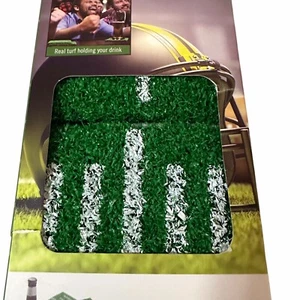 Meridian Point Real Turf Texture Football Drink Coasters – 4 Pack - Picture 1 of 7