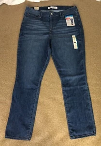 Levis Jeans Damen 34 x 32 Blau Mid Rise Straight Leg Stretch Freizeit Denim Hose - Bild 1 von 10