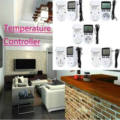 2xThermostat-Plug In Electric Digital Temperature Controller Sensor Socket Timer - Image 1 of 4