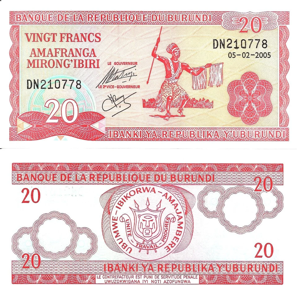 Burundi 20 francs 2005 P-27d(5) UNC - Image 1 of 1