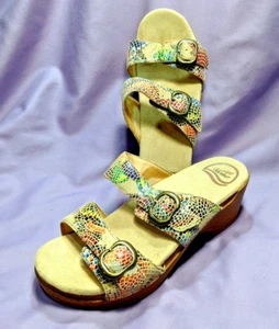 Sandali Dansko Sophie multicolore in pelle con doppio cinturino US 7,5 EU 38 - Foto 1 di 11