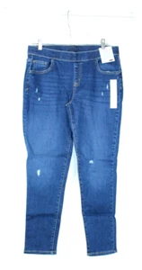 Cat & Jack Girls Denim Jegging Dark Vintage Blue Jeans Stretch Distressed Sz 16 - Picture 1 of 11
