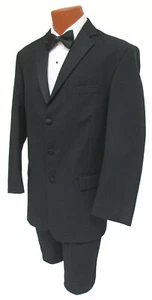 Men's Black Chaps Tuxedo Jacket Cheap Sale Clearance Tux Prom Mason Cruise - Picture 1 of 6
