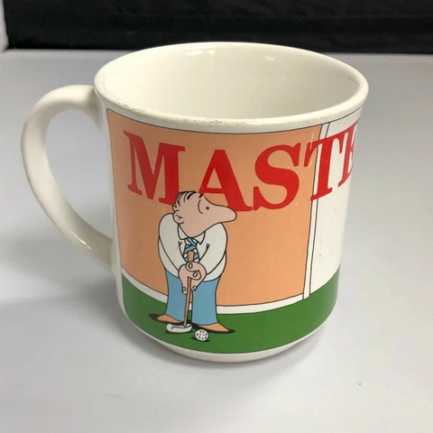 Vintage Master's Cup Parody Coffee Mug Humor Sarcasm Golf 1990s Diner Style Cover