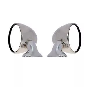 New Chrome Stainless Steel Door Mirror Set Fit Matra-Simca Bagheera Talbot-Matra - Foto 1 di 6