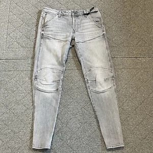 Pantalones de mezclilla G-STAR RAW para hombre 32x32 (30) gris 5620 3D ajustados botones mosca doble rodilla - Imagen 1 de 13