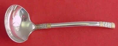 Aegean Weave Gold by Wallace Sterling Silver Gravy Ladle 6 1/2" Serving Heirloom - Image 1 of 2