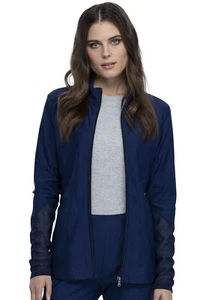 Cherokee Scrubs Zip Front Jacket Top CK390 NAV Navy Free Shipping - Picture 1 of 5