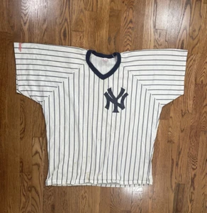 Rawlings New York Yankees Baseball Jersey Pin Stiped Mens Size XL Vintage 80s - Picture 1 of 7