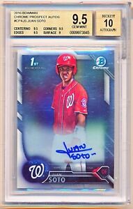 2016 Bowman Chrome Juan Soto Prospect Autographs Auto Rc #CPA-JS BGS 9.5/10