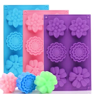 Silikon Gänseblümchen Ringelblume Form Blume Muffin Tablett 6 Zellen Seifenkerze Kuchen Harz - Bild 1 von 9