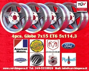 4 cerchi Globe 500 7x15 ET6 5x114 Ford Buick Chrysler Dodge Mercury muscle car - Foto 1 di 24