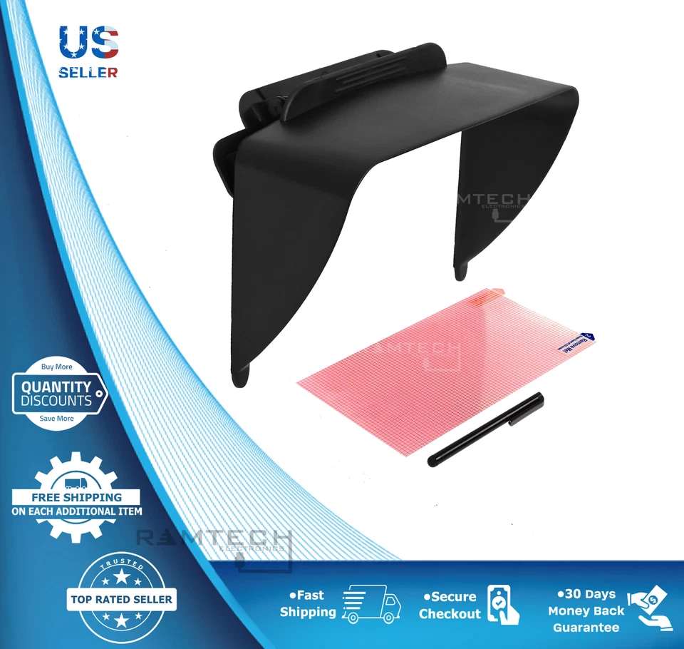 7" Clip-on Visor Sun Shade Sunshade for Rand McNally TND 740 750 GPS - VSC7 - Image 1 of 4