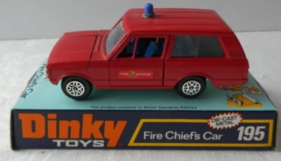 Dinky #195 Fire Chief's Car Red Diecast Metal Range Rover Original Box - Image 1 of 4