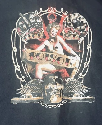 Camisa Rara Felon Clothing Co. Gráfica Cuello Abotonado Negra Pin Up Para Hombre XL Foto 1 de 4