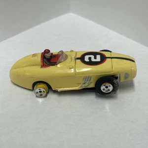 Vintage Aurora Tjet Ho slot car Yellow indy racer #2 Good condition - Picture 1 of 18