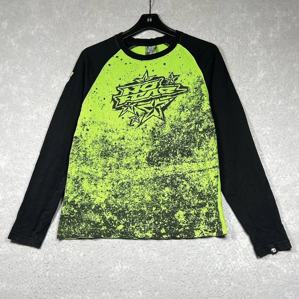 Camiseta deportiva NO FEAR para hombre mediana negra verde MX motocross BMX carreras tema años 90 Foto 1 de 4
