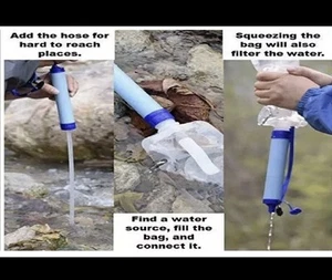 SURVIVAL Water Filter STRAW Personal Purifier Filtration Emergency Outdoor Gear - Picture 1 of 9