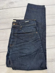 The Unbranded Brand Jeans Mens 34 Dark Indigo UB601 Relaxed Tapered Selvedge - Picture 1 of 9
