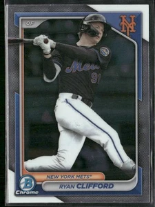 2024 BOWMAN CHROME PROSPECTS RYAN CLIFFORD NEW YORK METS #BCP-1 - Picture 1 of 2