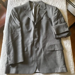 Oscar De La Renta 3 Button Sports Coat 42S Gray Gingham - Picture 1 of 7