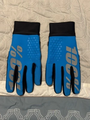 Luvas Brisker 100% Hidromáticas Luvas de Bicicleta MTB DH MX Off-Road Azul Tamanho XL - Imagem 1 de 2