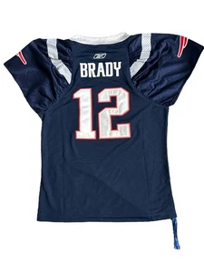 Neu Tom Brady #12 Patriots Trikot Damen XL blau Reebok Players On Field - Bild 1 von 5