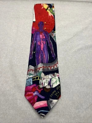 Nicole Miller Vintage Silk Necktie Doctor Surgeon Medicine Healthcare 1992 - Image 1 of 4