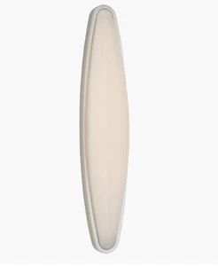 Visual Comfort Aerin Ezra Large Bath Sconce Nickel & White Glass, MSRP $783 - Picture 1 of 10
