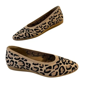 Vivaia Lightweight Almond Toe Flats Tamia Walker Leopard Print Size 39.5 Comfort - Picture 1 of 7