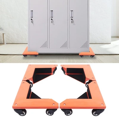 4 Stück Drehbar 3-Räder Transportrollen 1433lbs Lenkrolle Rollwagen Möbel Roller - Bild 1 von 4