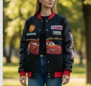 NUEVO SIN ETIQUETAS Disney Lightning Mcqueen Cars Parches Coche de Carreras Pixar Chaqueta de Motocicleta M - Imagen 1 de 8