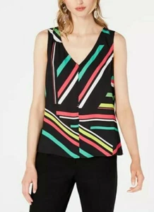 Blusa senza maniche nera con stampa geometrica Bar III taglia XL - Foto 1 di 2