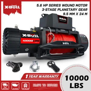 X-BULL 12V 10000LBS Electric Winch Synthetic Rope Towing Truck Jeep Winch 4WD - Picture 1 of 15