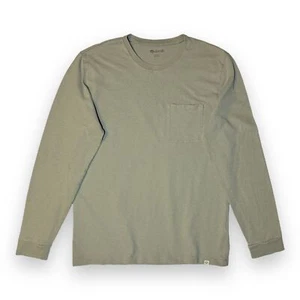 Madewell Men's M Relaxed Long Sleeve Organic Cotton Pocke Tee Olive Green MA953 - Picture 1 of 11