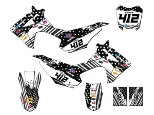 2013-2018 CRF 110 MERICA Grey Senge Graphics Kit Compatible with Honda - Picture 1 of 10