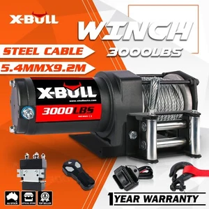X-BULL Electric Winch 3000LBS 12V Steel Cable Wireless Remote ATV UTV 4WD BOAT - Picture 1 of 11