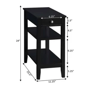 Convenience Concepts End Table 11.25" W, Rectangular Wood W/ Charging Station - Picture 1 of 8