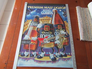 Rare KING COBRA Malt Liquor Beer 1987 Funny Jazz 20" x 28" music man cave POSTER - Picture 1 of 2