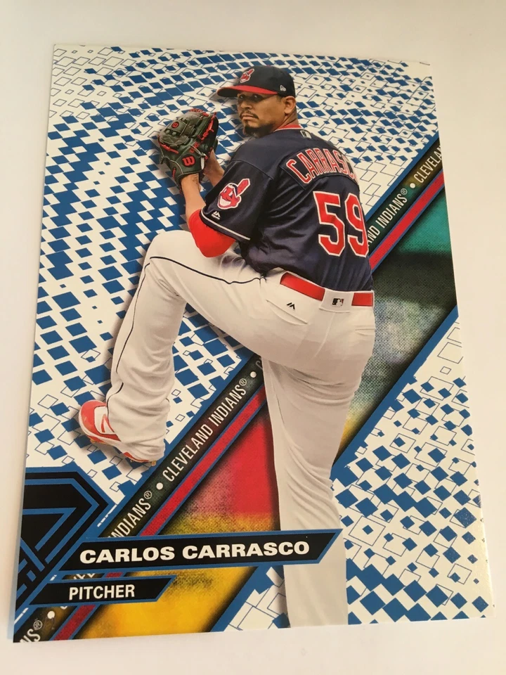 2017 Topps High Tek Jumbo 5x7 Carlos Corrasco Indians HTCC Blue #'d 2/2 - Image 1 of 1