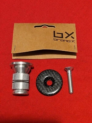 Brand-X Carbon Fibre Headset Top Cap and Compression Bung for 1/18th Steerer Set - Image 1 of 4