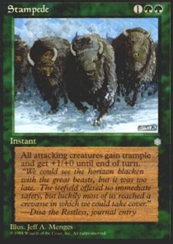 Stampede ~ Heavily Played Ice Age MTG Magic UltimateMTG Green Card - Image 1 of 1