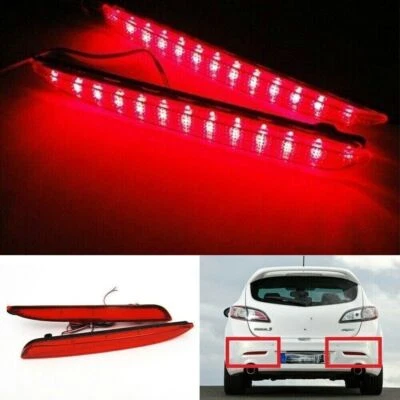 2x LENTE ROJA LED PARACHOQUES TRASERO REFLECTOR FRENO LUCES LÁMPARAS PARA MAZDA3 MAZDA 3 Foto 1 de 4