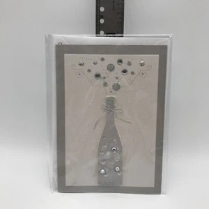 Congratulations Greeting Card Champagne Silver Paper Magic Group - Picture 1 of 3