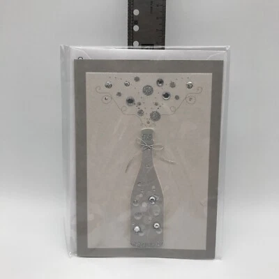 Congratulations Greeting Card Champagne Silver Paper Magic Group - Image 1 of 3